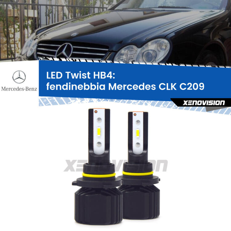 <strong>Kit fendinebbia LED</strong> HB4 per <strong>Mercedes CLK</strong> C209 2002 - 2004. Compatte, impermeabili, senza ventola: praticamente indistruttibili. Top Quality.