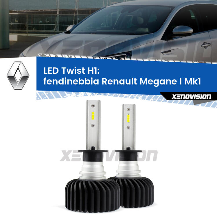 <strong>Kit fendinebbia LED</strong> H1 per <strong>Renault Megane I</strong> Mk1 1996 - 2003. Compatte, impermeabili, senza ventola: praticamente indistruttibili. Top Quality.