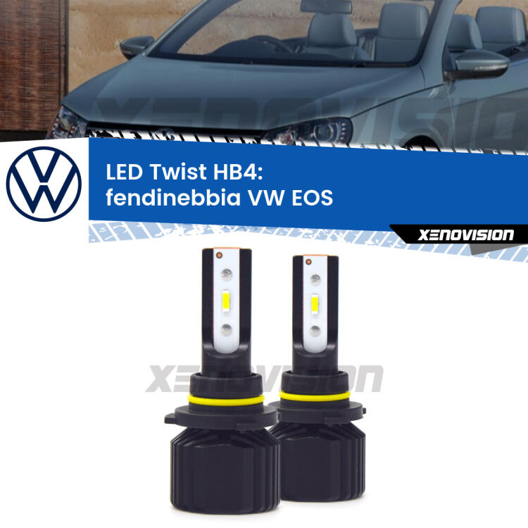 <strong>Kit fendinebbia LED</strong> HB4 per <strong>VW Eos</strong>  2006 - 2015. Compatte, impermeabili, senza ventola: praticamente indistruttibili. Top Quality.