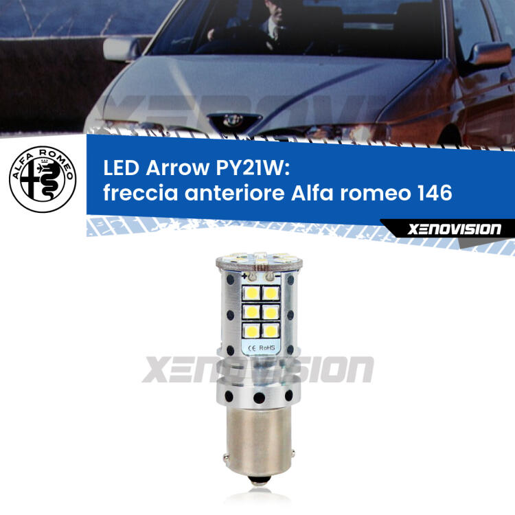 <strong>Freccia Anteriore LED no-spie per Alfa romeo 146</strong>  1994 - 2001. Lampada <strong>PY21W</strong> modello top di gamma Arrow.