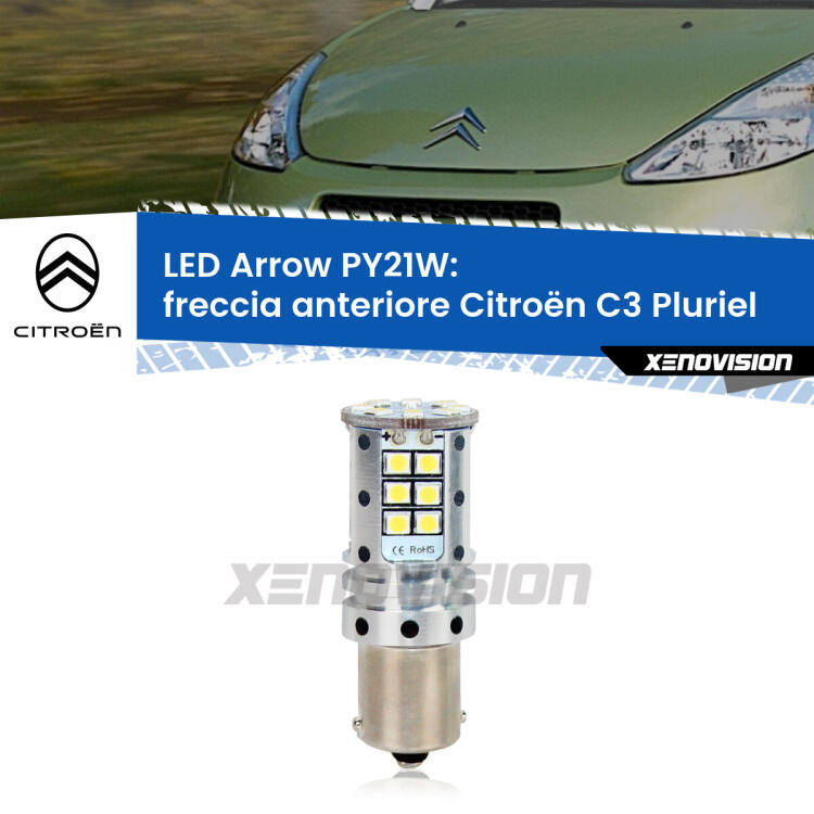 <strong>Freccia Anteriore LED no-spie per Citroën C3 Pluriel</strong>  2003 - 2010. Lampada <strong>PY21W</strong> modello top di gamma Arrow.