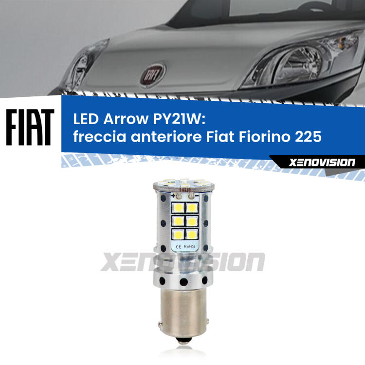 <strong>Freccia Anteriore LED no-spie per Fiat Fiorino</strong> 225 2008 - 2021. Lampada <strong>PY21W</strong> modello top di gamma Arrow.