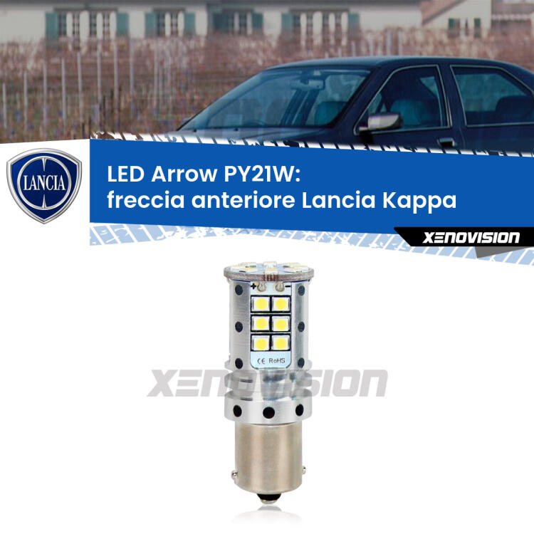 <strong>Freccia Anteriore LED no-spie per Lancia Kappa</strong>  1994 - 2001. Lampada <strong>PY21W</strong> modello top di gamma Arrow.