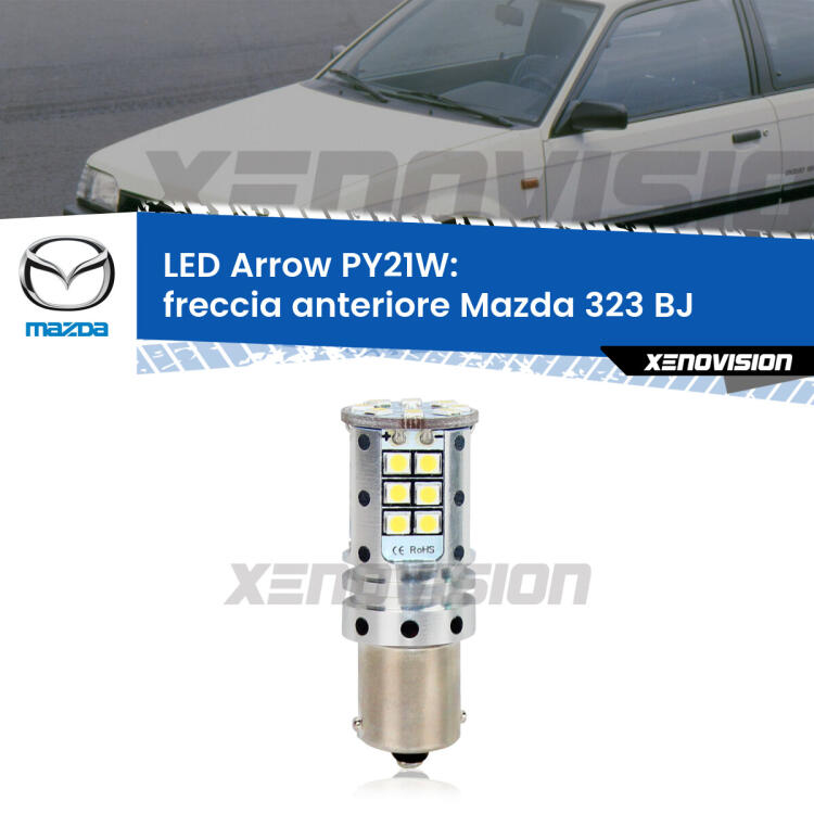 <strong>Freccia Anteriore LED no-spie per Mazda 323</strong> BJ 1998 - 2004. Lampada <strong>PY21W</strong> modello top di gamma Arrow.