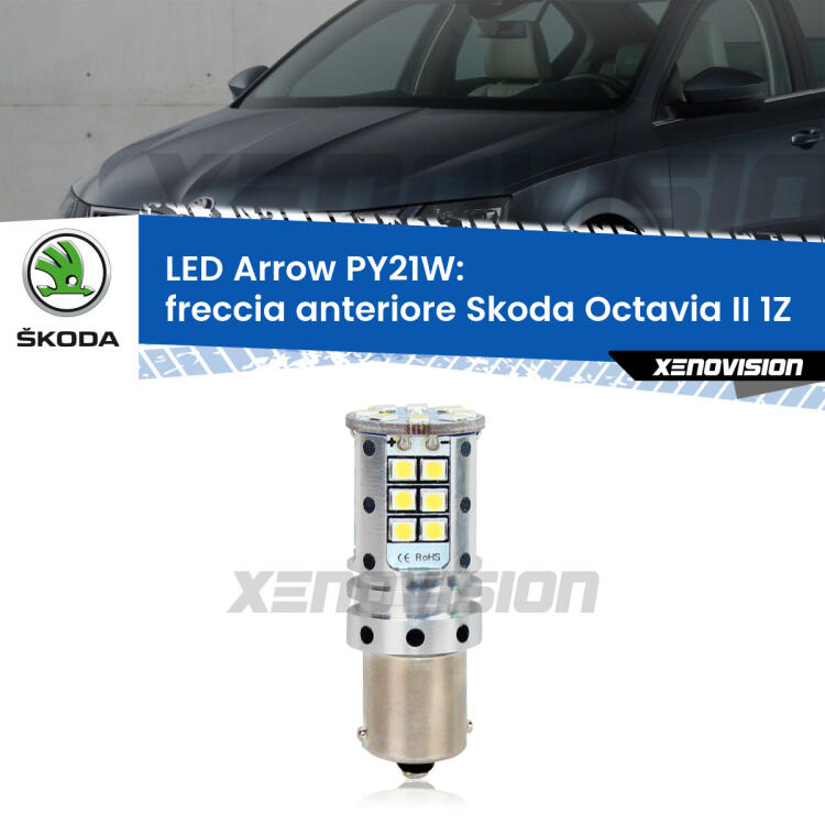 <strong>Freccia Anteriore LED no-spie per Skoda Octavia II</strong> 1Z 2004 - 2013. Lampada <strong>PY21W</strong> modello top di gamma Arrow.