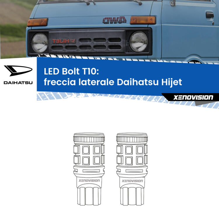 <strong>Freccia laterale LED per Daihatsu Hijet</strong>  1992 - 2005. Coppia lampade <strong>T10</strong> modello Bolt canbus.
