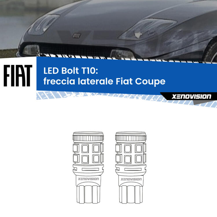 <strong>Freccia laterale LED per Fiat Coupe</strong>  1993 - 2000. Coppia lampade <strong>T10</strong> modello Bolt canbus.
