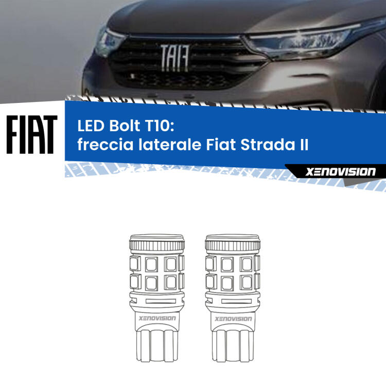 <strong>Freccia laterale LED per Fiat Strada</strong> II 2017 in poi. Coppia lampade <strong>T10</strong> modello Bolt canbus.