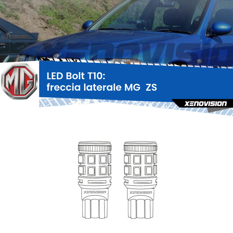 <strong>Freccia laterale LED per MG  ZS</strong>  2001 - 2005. Coppia lampade <strong>T10</strong> modello Bolt canbus.