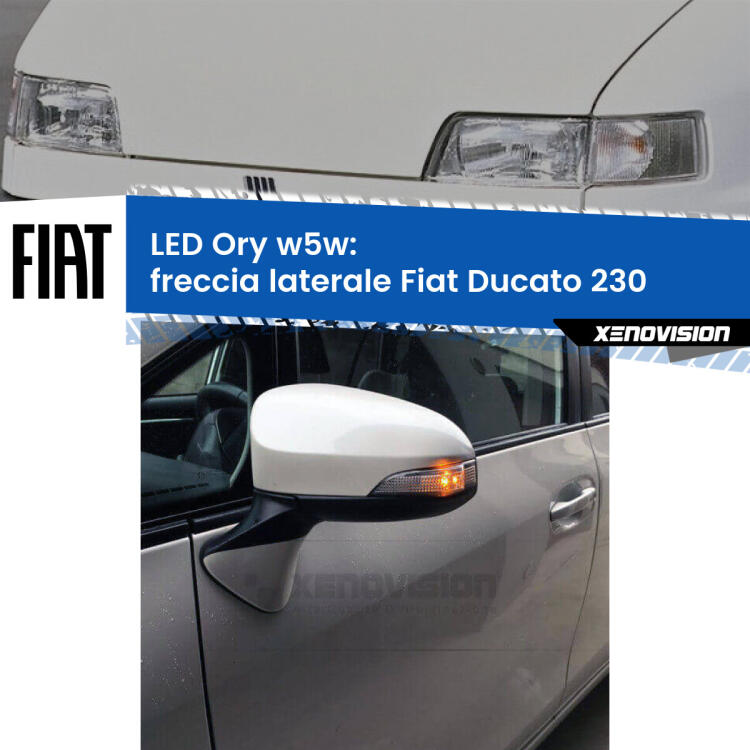 <strong>LED freccia laterale w5w per Fiat Ducato</strong> 230 1994 - 2002. Una lampadina <strong>w5w</strong> canbus luce arancio modello Ory Xenovision.