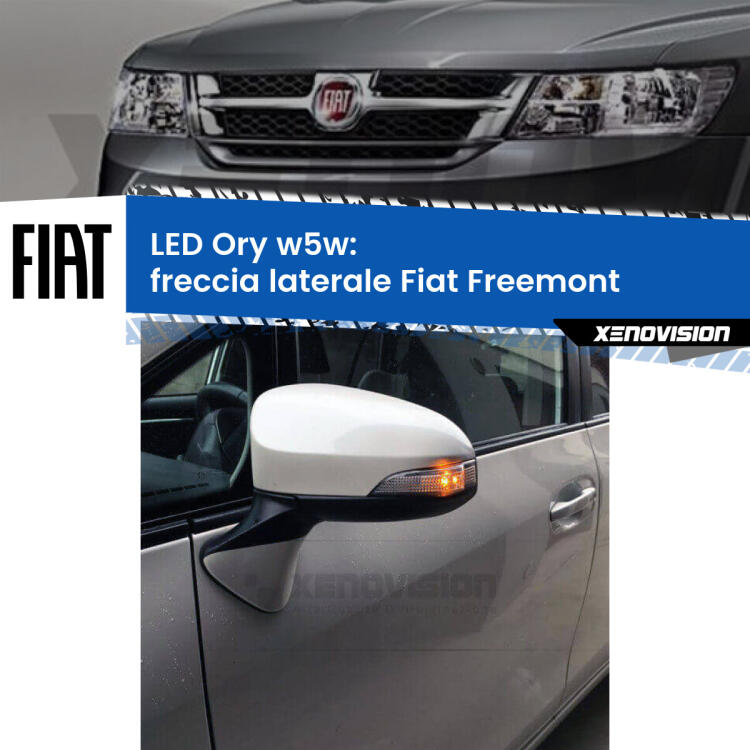 <strong>LED freccia laterale w5w per Fiat Freemont</strong>  2011 - 2016. Una lampadina <strong>w5w</strong> canbus luce arancio modello Ory Xenovision.