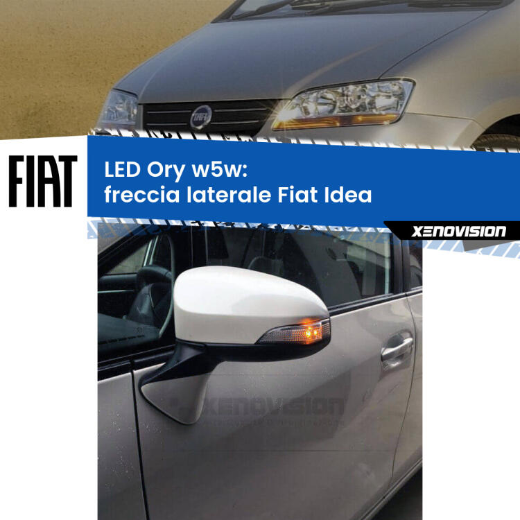<strong>LED freccia laterale w5w per Fiat Idea</strong>  2003 - 2015. Una lampadina <strong>w5w</strong> canbus luce arancio modello Ory Xenovision.