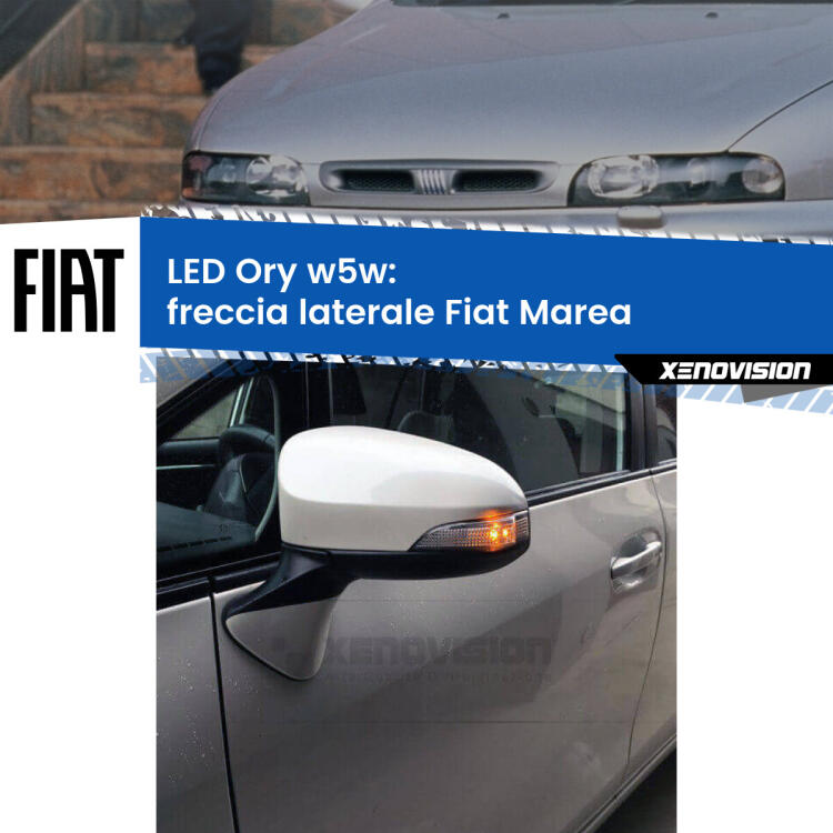 <strong>LED freccia laterale w5w per Fiat Marea</strong>  1996 - 2002. Una lampadina <strong>w5w</strong> canbus luce arancio modello Ory Xenovision.