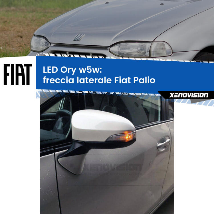 <strong>LED freccia laterale w5w per Fiat Palio</strong>  1996 - 2003. Una lampadina <strong>w5w</strong> canbus luce arancio modello Ory Xenovision.