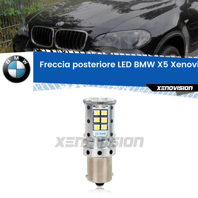<strong>LED </strong><strong>P21W</strong><strong> p</strong><strong><strong>e</strong>r freccia posteriore BMW X5</strong>. 8x volte più luce, No Hyperflash, dimensioni compatte. Qualità Massima.