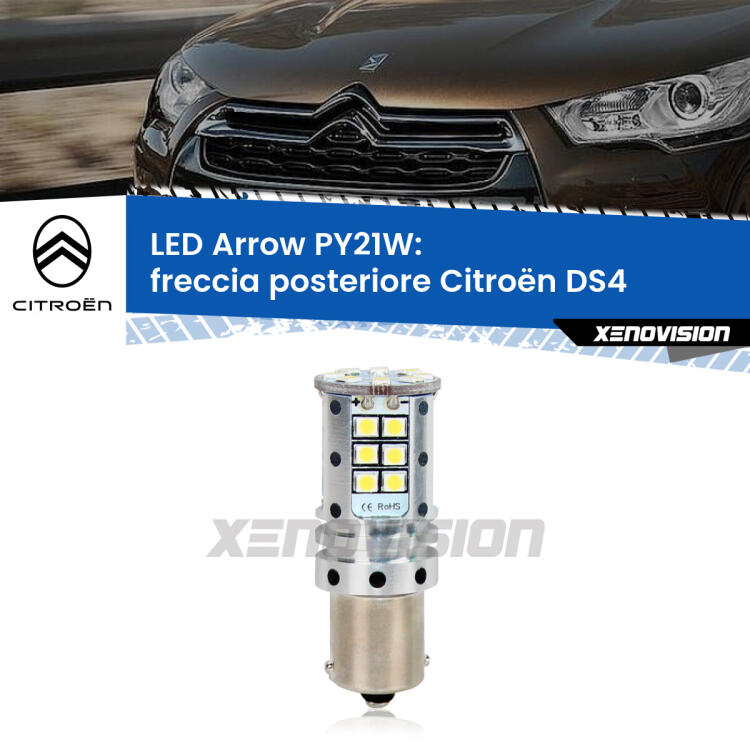 <strong>Freccia posteriore LED no-spie per Citroën DS4</strong>  2011 - 2015. Lampada <strong>PY21W</strong> modello top di gamma Arrow.
