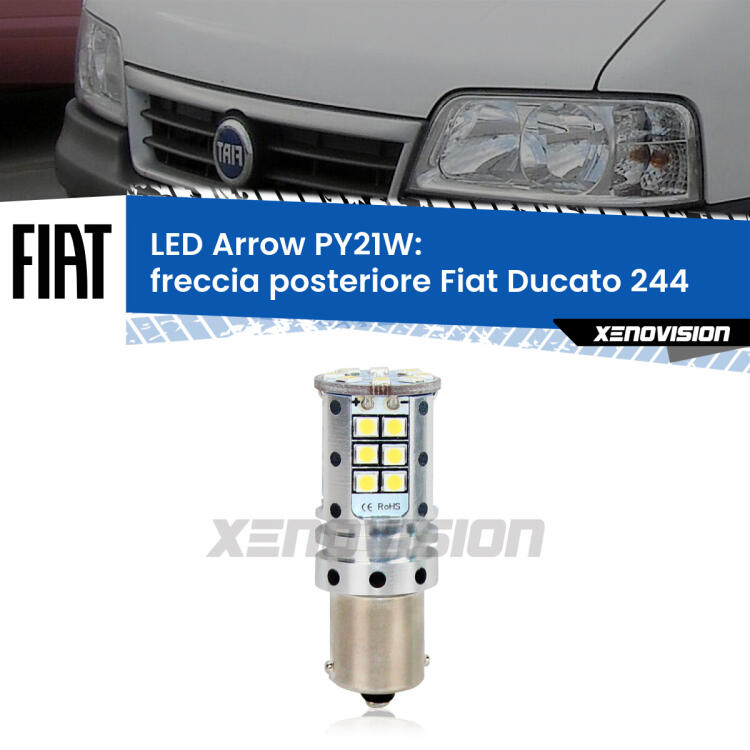 <strong>Freccia posteriore LED no-spie per Fiat Ducato</strong> 244 2002 - 2006. Lampada <strong>PY21W</strong> modello top di gamma Arrow.