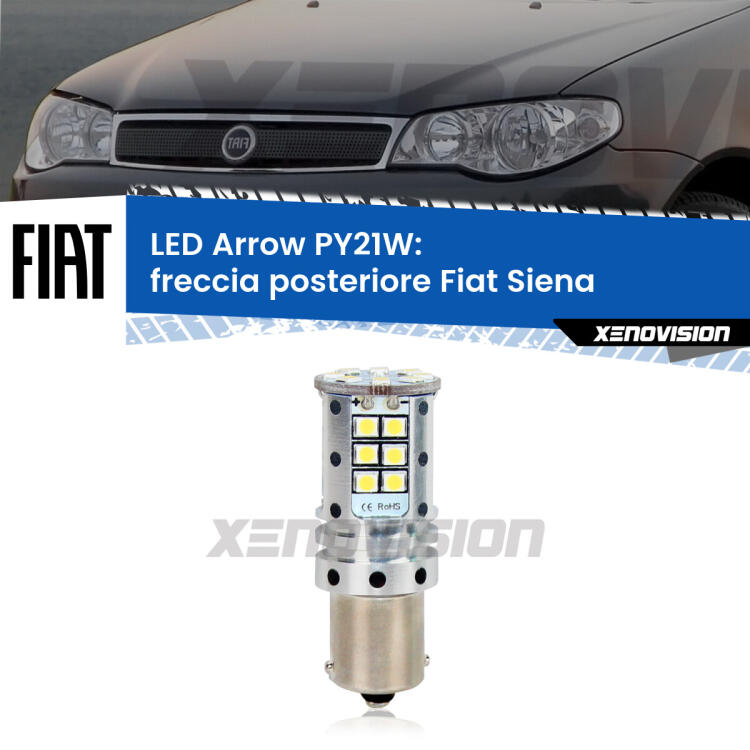 <strong>Freccia posteriore LED no-spie per Fiat Siena</strong>  1996 - 2012. Lampada <strong>PY21W</strong> modello top di gamma Arrow.
