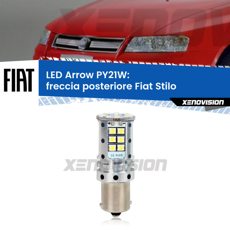 <strong>Freccia posteriore LED no-spie per Fiat Stilo</strong>  2001 - 2006. Lampada <strong>PY21W</strong> modello top di gamma Arrow.