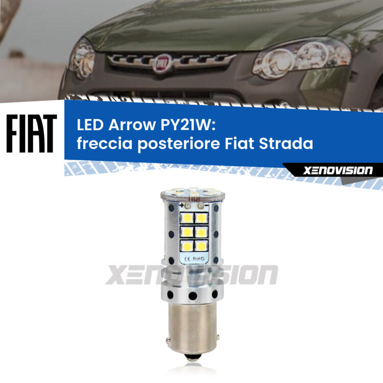 <strong>Freccia posteriore LED no-spie per Fiat Strada</strong>  faro bianco. Lampada <strong>PY21W</strong> modello top di gamma Arrow.