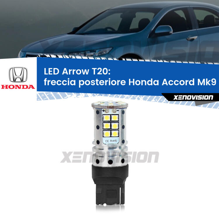 <strong>Freccia posteriore LED no-spie per Honda Accord</strong> Mk9 2012 - 2016. Lampada <strong>T20</strong> no Hyperflash modello Arrow.