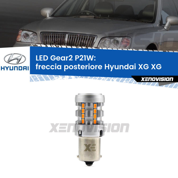 FINE SERIE: NO GARANZIA <strong>Freccia posteriore LED no-spie per Hyundai XG</strong> XG 1998 - 2002. Lampada <strong>P21W</strong> modello Gear2 no Hyperflash.