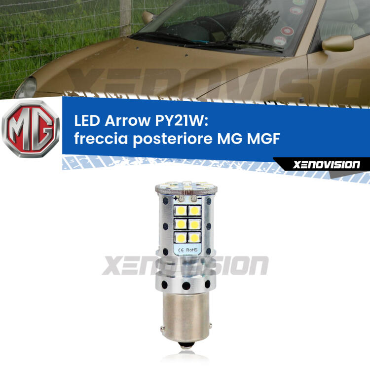 <strong>Freccia posteriore LED no-spie per MG MGF</strong>  1995 - 2002. Lampada <strong>PY21W</strong> modello top di gamma Arrow.