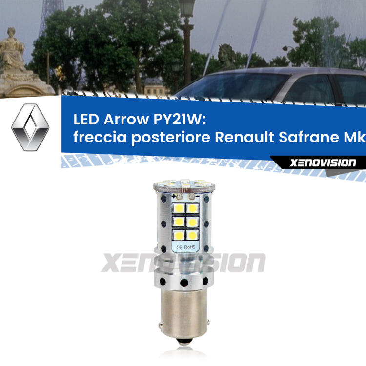 <strong>Freccia posteriore LED no-spie per Renault Safrane</strong> Mk2 1996 - 2000. Lampada <strong>PY21W</strong> modello top di gamma Arrow.