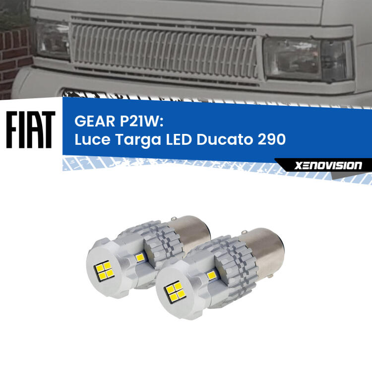 <strong>LED </strong><strong>Luce Targa Fiat Ducato (290) 1989 - 1994</strong> . Due lampade LED P21W effetto Stealth, ottima resa in ogni direzione, Qualità Massima.