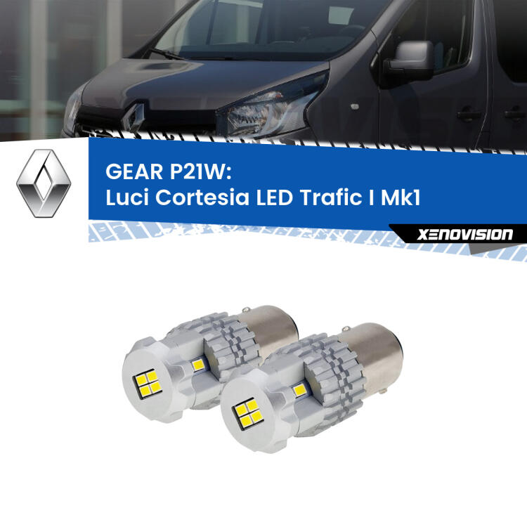 <strong>LED </strong><strong>Luci Cortesia Renault Trafic I (Mk1) 1980 - 2000</strong> . Due lampade LED P21W effetto Stealth, ottima resa in ogni direzione, Qualità Massima.
