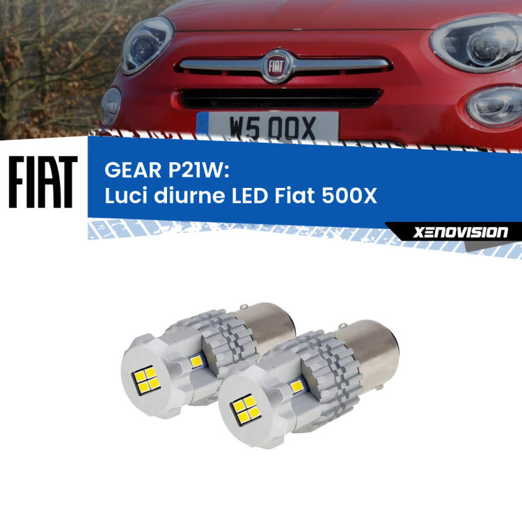 <strong>LED </strong><strong>Luci diurne Fiat 500X  prima serie</strong> . Due lampade LED P21W effetto Stealth, ottima resa in ogni direzione, Qualità Massima.