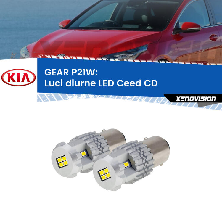 <strong>LED </strong><strong>Luci diurne KIA Ceed (CD) 2018 in poi</strong> . Due lampade LED P21W effetto Stealth, ottima resa in ogni direzione, Qualità Massima.