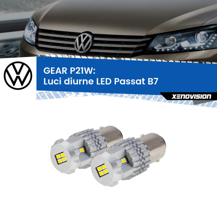 <strong>LED </strong><strong>Luci diurne VW Passat (B7) 2010 - 2014</strong> . Due lampade LED P21W effetto Stealth, ottima resa in ogni direzione, Qualità Massima.