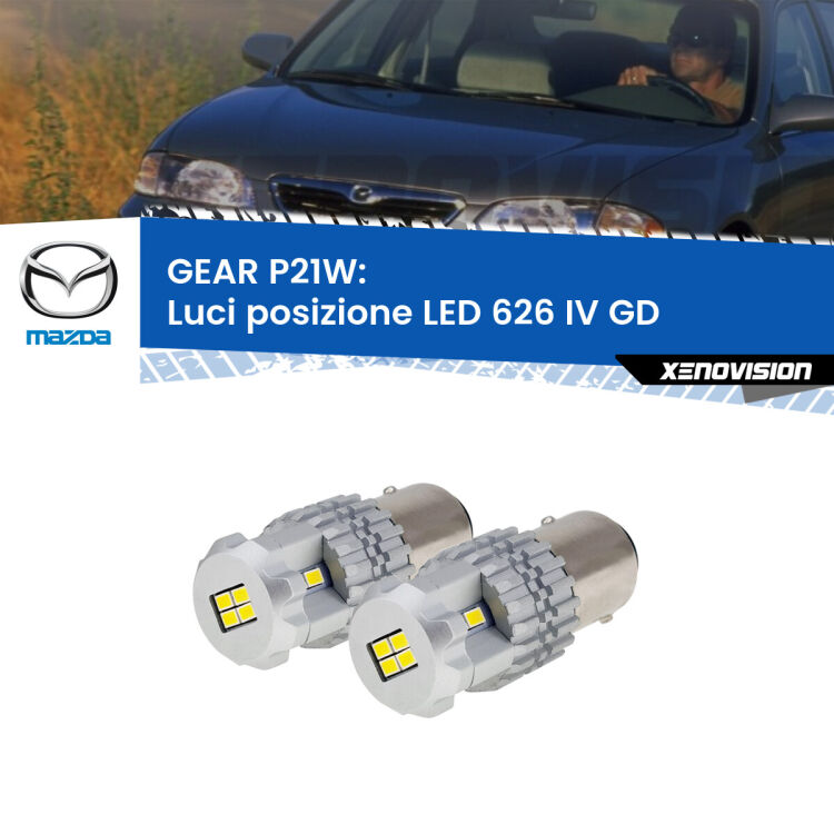 <strong>LED </strong><strong>Luci posizione Mazda 626 IV (GD) 1987-1992</strong> . Due lampade LED P21W effetto Stealth, ottima resa in ogni direzione, Qualità Massima.