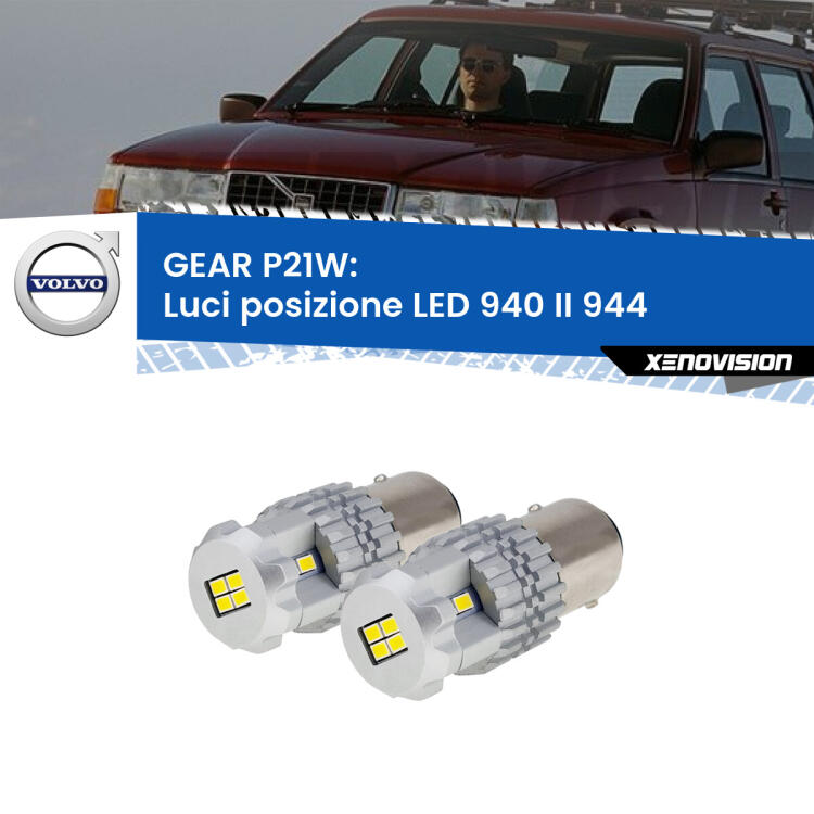 <strong>LED </strong><strong>Luci posizione Volvo 940 II (944) 1994-1998</strong> . Due lampade LED P21W effetto Stealth, ottima resa in ogni direzione, Qualità Massima.