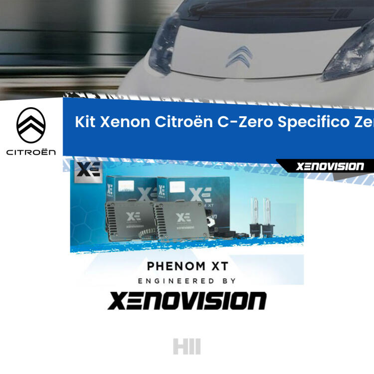 <strong>Kit Xenon </strong><strong>H11 </strong><strong>Professionale</strong> per Citroën C-Zero  (2010 - 2019). Taglio di luce perfetto, zero spie e riverberi. Leggendaria elettronica Canbus Xenovision. Qualità Massima Garantita.