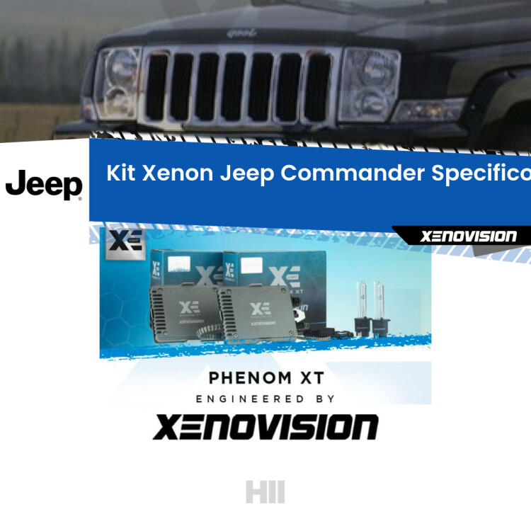 <strong>Kit Xenon </strong><strong>H11 </strong><strong>Professionale</strong> per Jeep Commander  (2005 - 2010). Taglio di luce perfetto, zero spie e riverberi. Leggendaria elettronica Canbus Xenovision. Qualità Massima Garantita.