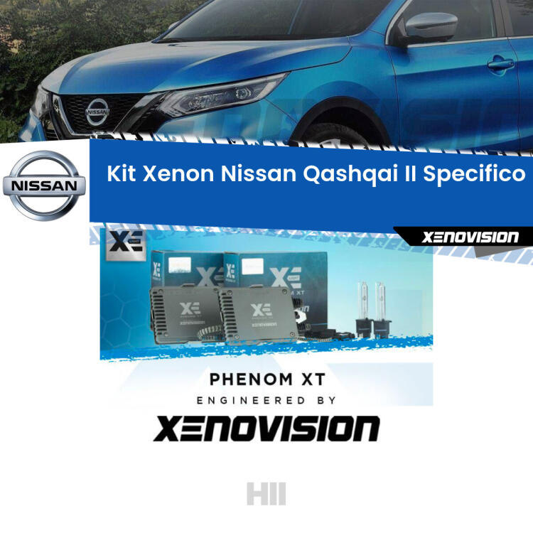 <strong>Kit Xenon </strong><strong>H11 </strong><strong>Professionale</strong> per Nissan Qashqai II J11 (2014 in poi). Taglio di luce perfetto, zero spie e riverberi. Leggendaria elettronica Canbus Xenovision. Qualità Massima Garantita.