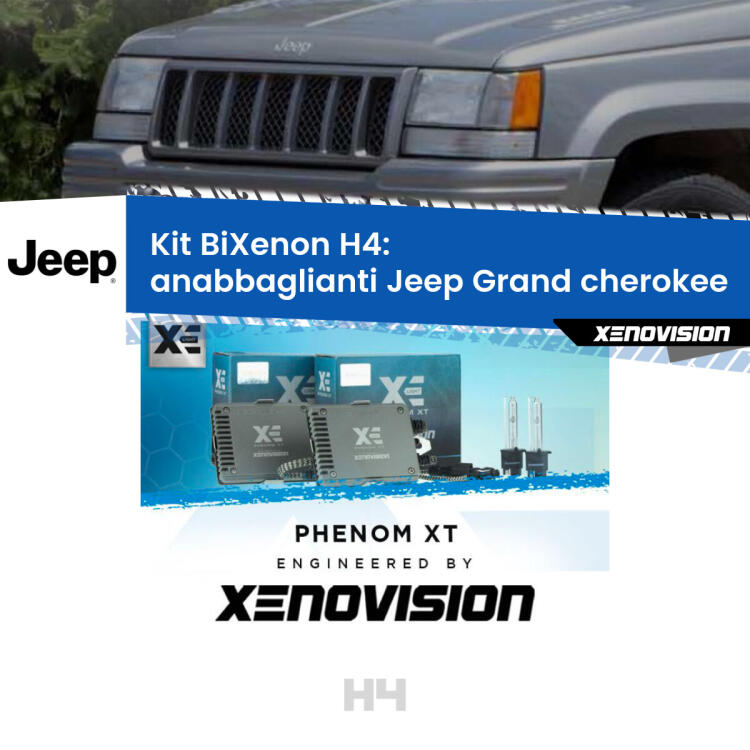 Kit Bixenon professionale H4 per Jeep Grand cherokee   ZJ (1993 - 1998). Taglio di luce perfetto, zero spie e riverberi. Leggendaria elettronica Canbus Xenovision. Qualità Massima Garantita.