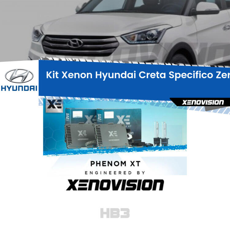 <strong>Kit Xenon </strong><strong>HB3 </strong><strong>Professionale</strong> per Hyundai Creta. Taglio di luce perfetto, zero spie e riverberi. Leggendaria elettronica Canbus Xenovision. Qualità Massima Garantita.