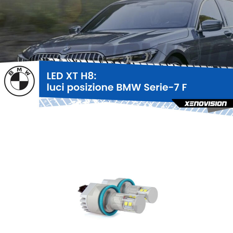 <strong>Kit LED Angel Eyes H8 per BMW Serie-7</strong> F 2009 - 2012. Due lampadine <strong>Plug&play</strong> canbus luce bianca specifiche per angel eyes H8.