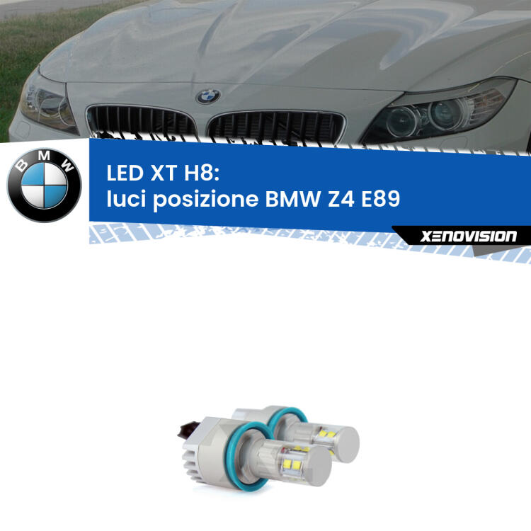 <strong>Kit LED Angel Eyes H8 per BMW Z4</strong> E89 2009-2016. Due lampadine <strong>Plug&play</strong> canbus luce bianca specifiche per angel eyes H8.
