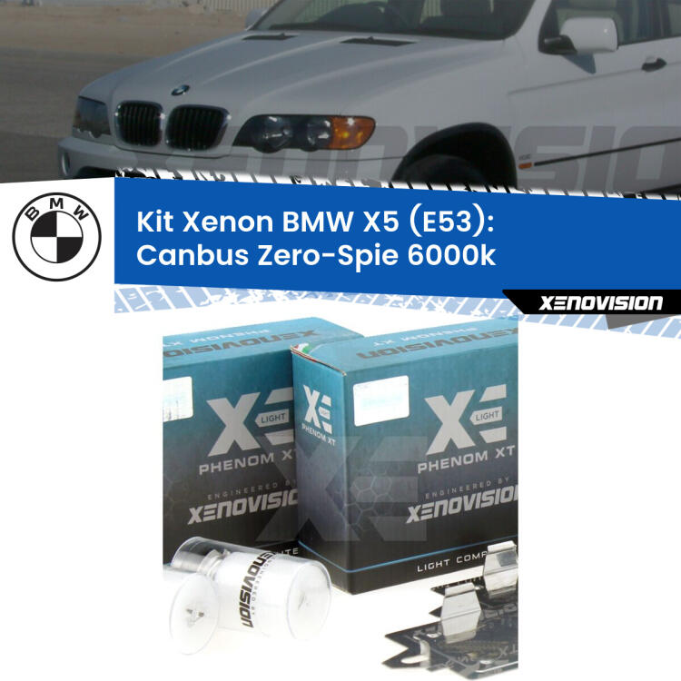 <strong>Kit Xenon </strong><strong>H1 </strong><strong>Professionale</strong> per fari anabbaglianti BMW X5 E53 ((2003 - 2005)). Taglio di luce perfetto, zero riverberi. Canbus zero spie. Qualità Massima Garantita.