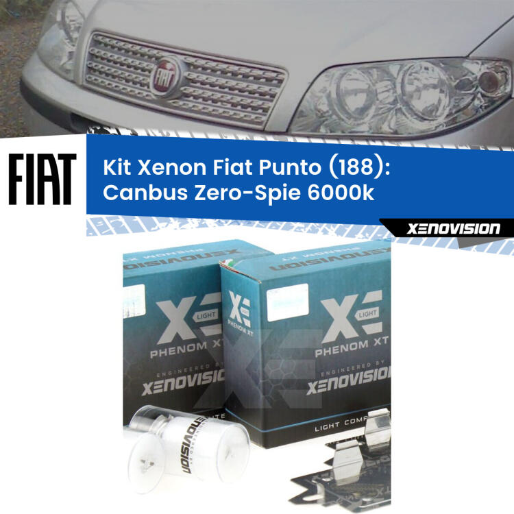 <strong>Kit Xenon </strong><strong>H1 </strong><strong>Professionale</strong> per fari anabbaglianti Fiat Punto 188 ((1999 - 2002)). Taglio di luce perfetto, zero riverberi. Canbus zero spie. Qualità Massima Garantita.