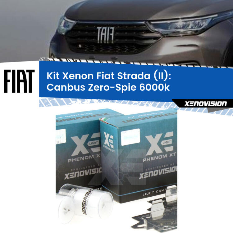 <strong>Kit Xenon </strong><strong>H1 </strong><strong>Professionale</strong> per fari anabbaglianti Fiat Strada II ((1º restyling)). Taglio di luce perfetto, zero riverberi. Canbus zero spie. Qualità Massima Garantita.
