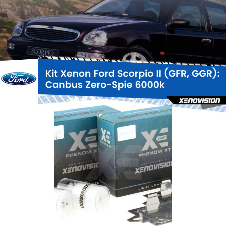 <strong>Kit Xenon </strong><strong>H1 </strong><strong>Professionale</strong> per fari anabbaglianti Ford Scorpio II GFR, GGR ((1994 - 1998)). Taglio di luce perfetto, zero riverberi. Canbus zero spie. Qualità Massima Garantita.