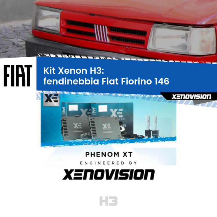<strong>Kit Xenon H3 Professionale per fendinebbia Fiat Fiorino </strong> 146 1988 - 2001. Taglio di luce perfetto, zero spie e riverberi. Leggendaria elettronica Canbus Xenovision. Qualità Massima Garantita.