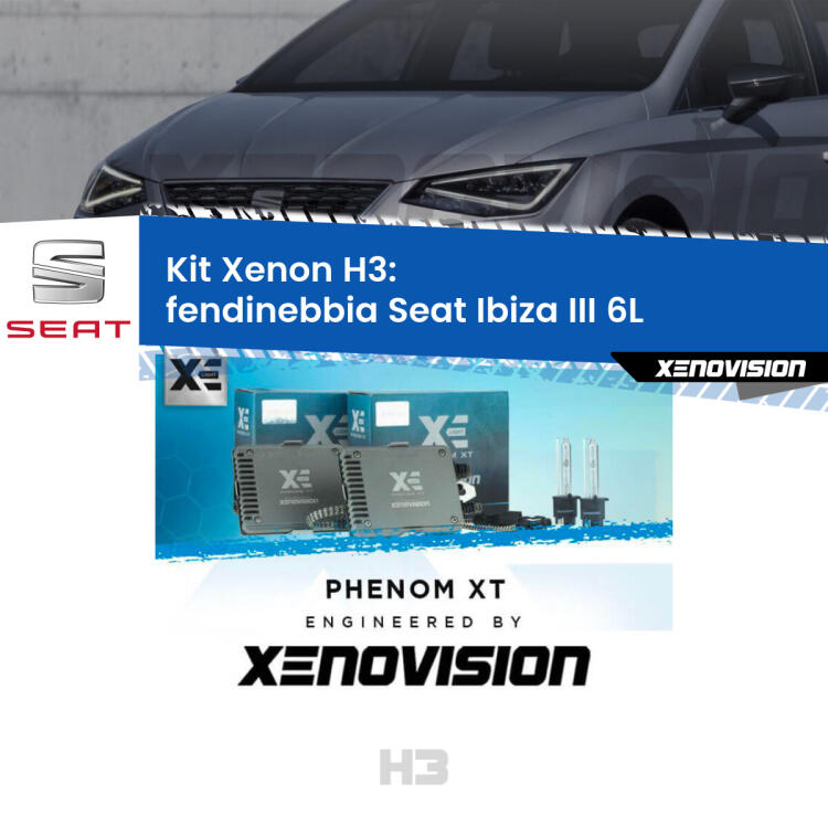 <strong>Kit Xenon H3 Professionale per fendinebbia Seat Ibiza III </strong> 6L 2002 - 2009. Taglio di luce perfetto, zero spie e riverberi. Leggendaria elettronica Canbus Xenovision. Qualità Massima Garantita.