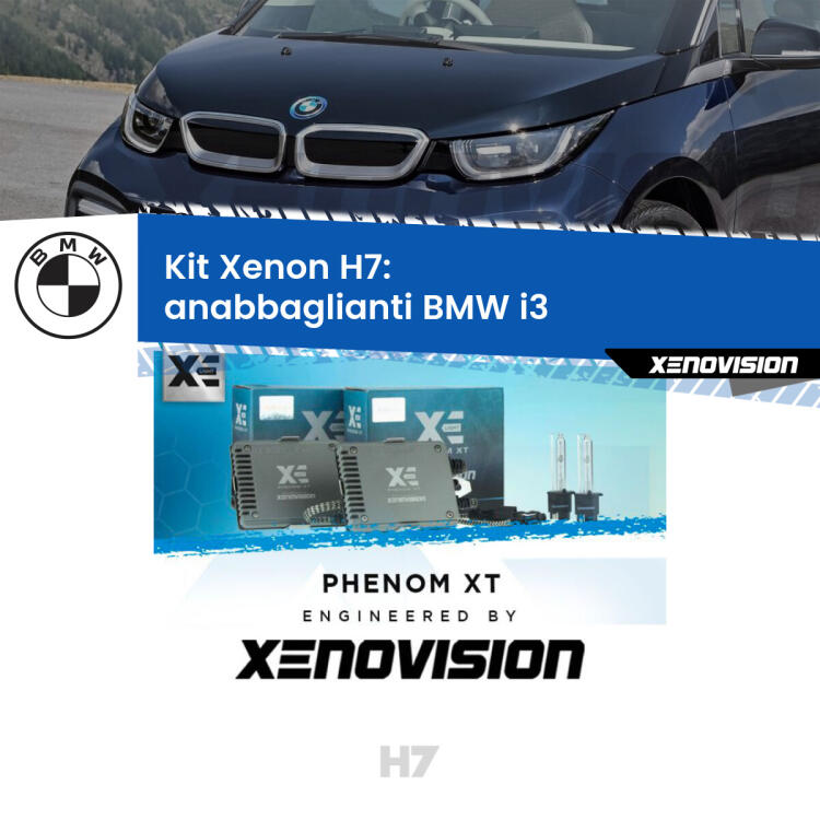 <strong>Kit Xenon H7 Professionale per BMW i3 </strong>  (2013 - 2023). Taglio di luce perfetto, zero spie e riverberi. Leggendaria elettronica Canbus Xenovision. Qualità Massima Garantita.
