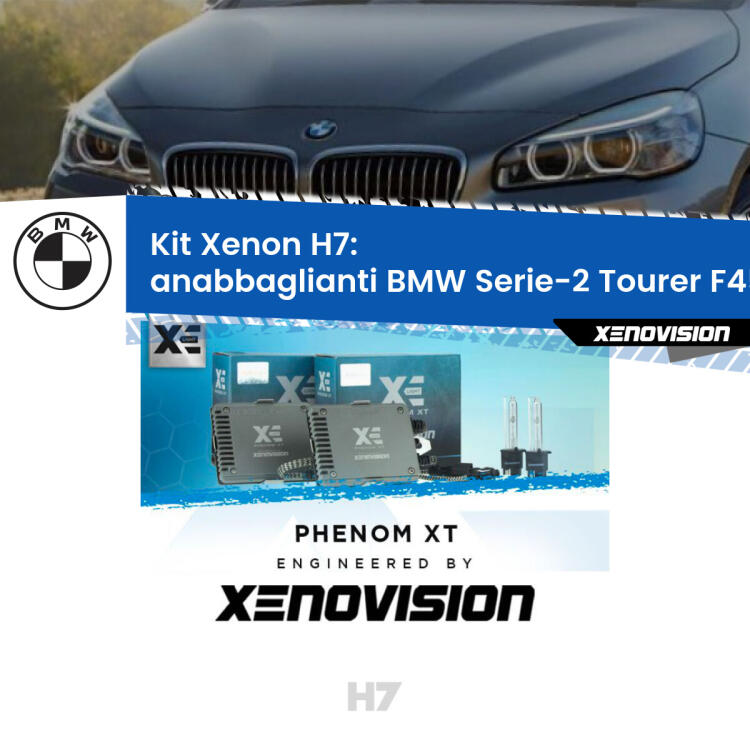 <strong>Kit Xenon H7 Professionale per BMW Serie-2 Tourer </strong> F45, F46 (2014 - 2018). Taglio di luce perfetto, zero spie e riverberi. Leggendaria elettronica Canbus Xenovision. Qualità Massima Garantita.